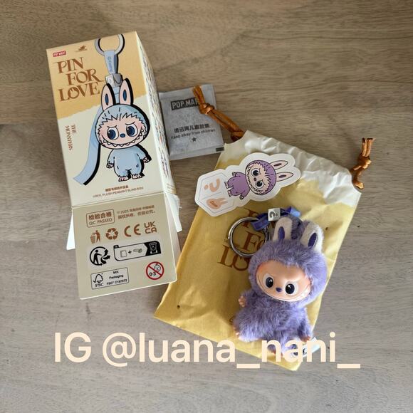 Pop Mart Pin for Love “?” Plush Keychain – Open Box - Picture 9 of 9